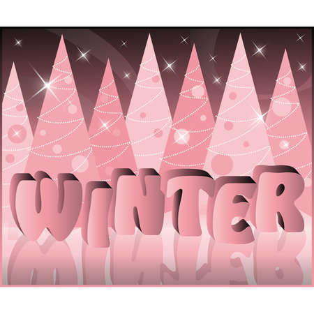 Winter card in 3D image. vector illustrationのイラスト素材