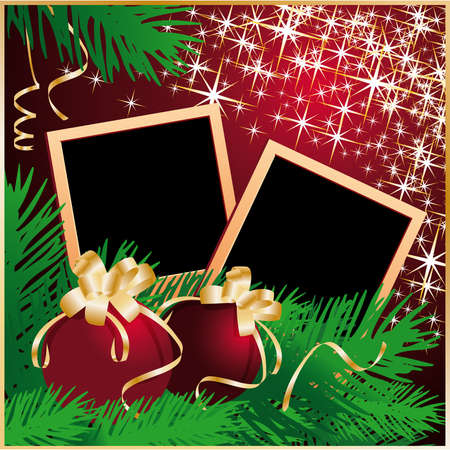 Framework for christmas congratulations with xmas balls.  illustrationのイラスト素材