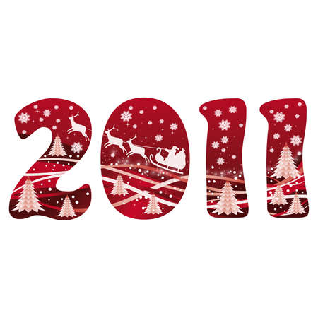 2011 New yearÂ´s card with santa claus. vector のイラスト素材