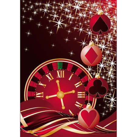 Christmas casino greeting card.  illustrationのイラスト素材
