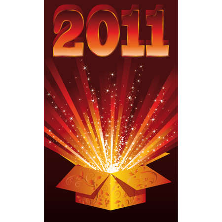 Christmas gift box. idea for new year banner 