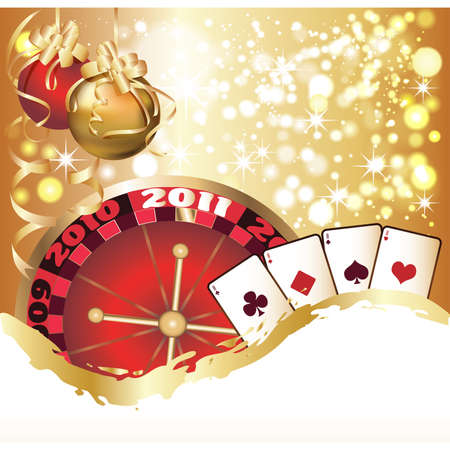 Casino Christmas greeting card.  illustrationのイラスト素材