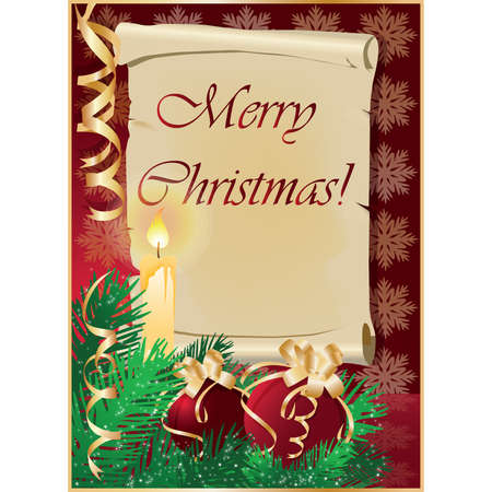 Old Christmas winter paper,  illustration のイラスト素材