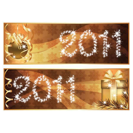 Two banners New year 2011.   illustrationのイラスト素材