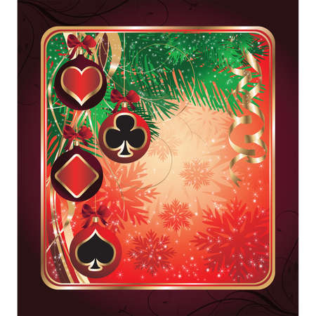 Christmas Poker greeting card.   illustrationのイラスト素材