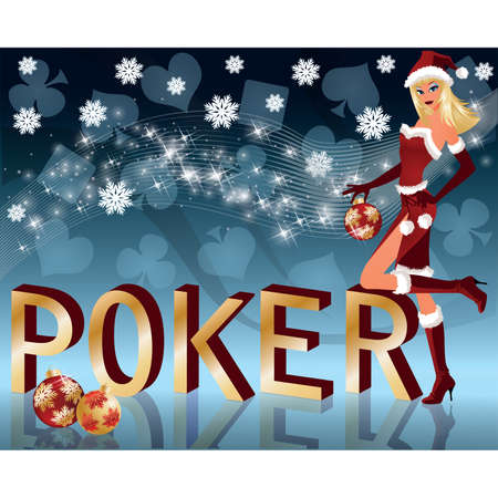 Christmas poker background. vector illustrationのイラスト素材
