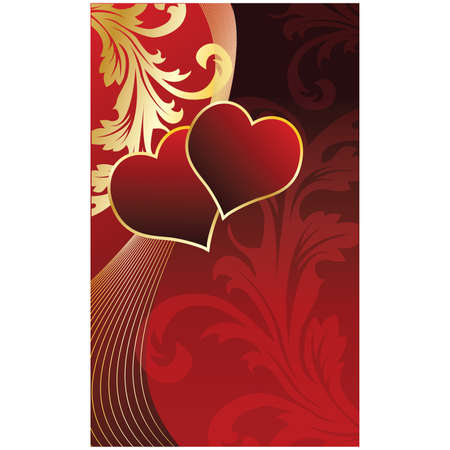 Greeting love card with two hearts. vector illustrationのイラスト素材
