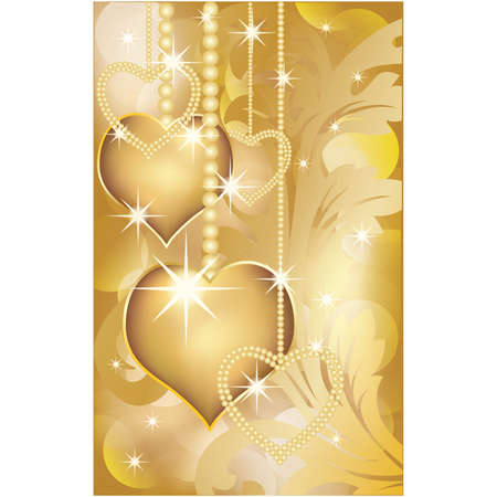 Golden love card,   illustrationのイラスト素材