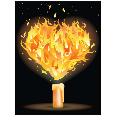 Fire heart. background for valentines day or wedding. のイラスト素材