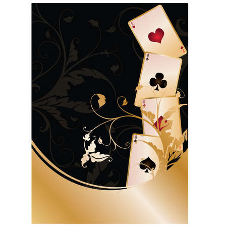 Background with Poker cards, vector illustrationのイラスト素材