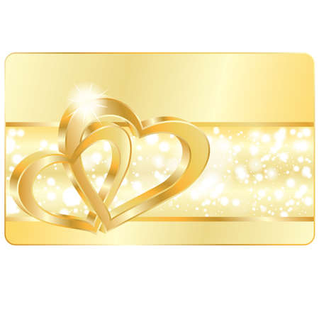 Love card with Wedding heart rings, vector illustrationのイラスト素材