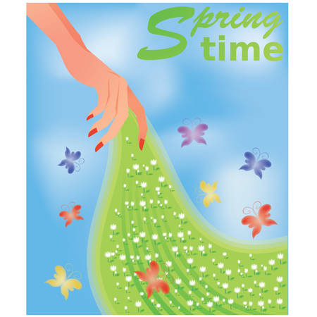 Spring time banner. vector illustrationのイラスト素材