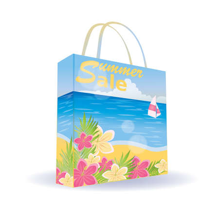 Summer sale bag for shoppingのイラスト素材