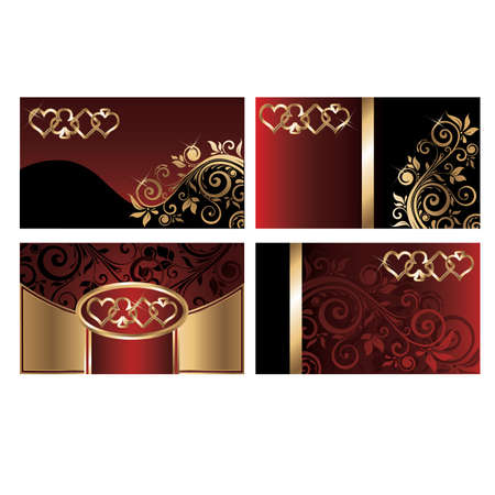 Set poker business cards, vector illustrationのイラスト素材