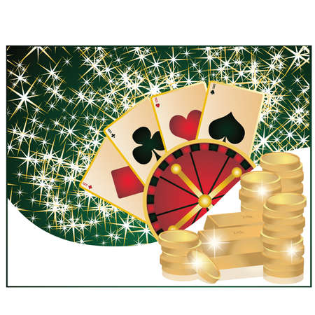 Casino background with poker elements, vector illustrationのイラスト素材