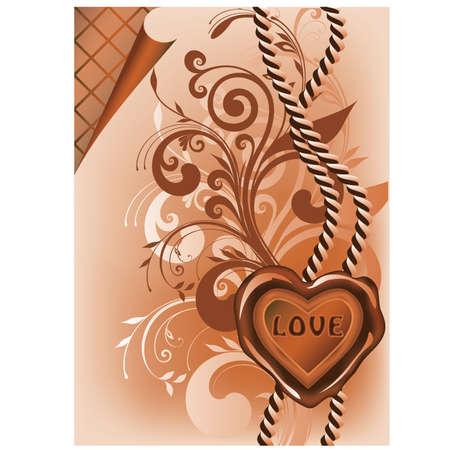 Wedding banner with love wax stampのイラスト素材