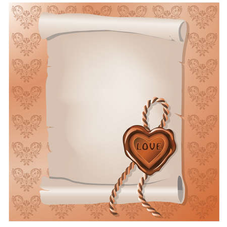 Invitation card with love stamp. のイラスト素材