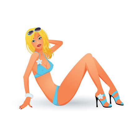 Sexy blonde girlのイラスト素材