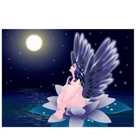 Fallen angel. illustration のイラスト素材