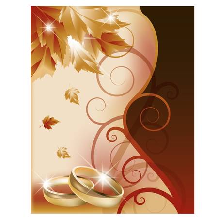 Autumn wedding invitation card. vector illustrationのイラスト素材