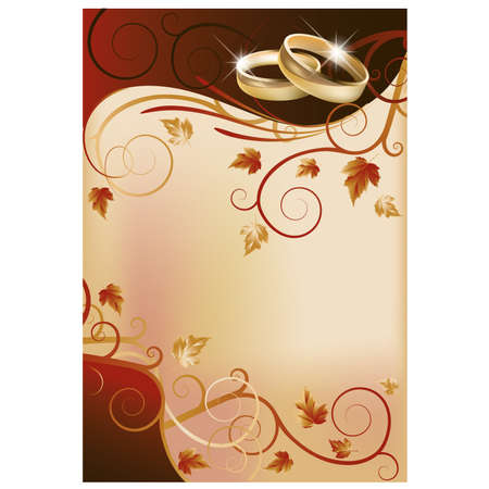 Autumn wedding invitation cardのイラスト素材