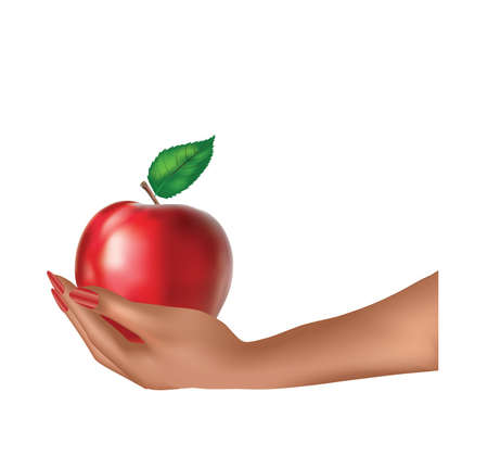 Hand with appleのイラスト素材