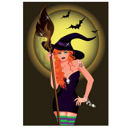 Sexy witch. vector illustrationのイラスト素材