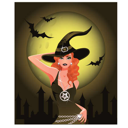 Sexy Halloween Witch girlのイラスト素材