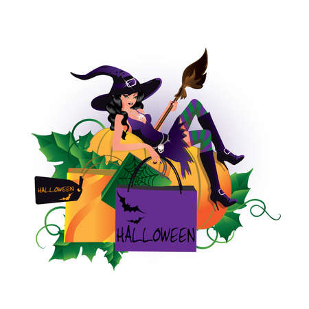 Halloween shoppingのイラスト素材