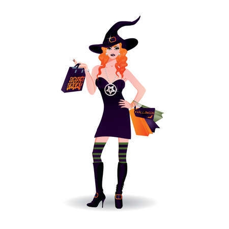 Halloween shoppingのイラスト素材