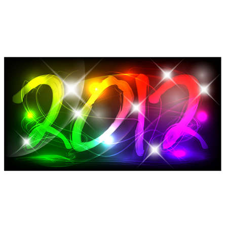 Neon 2012 new year, illustration
