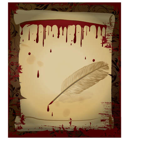 Halloween old paper, vector illustrationのイラスト素材