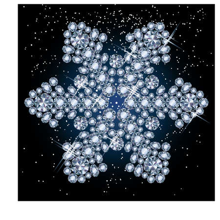 Diamond snowflake, winter card. vector illustrationのイラスト素材