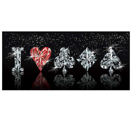 Casino banner &quot,I love poker&quot, illustration