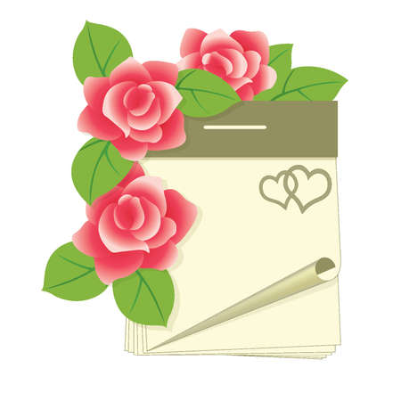 Valentines day calendar, vector illustrationのイラスト素材