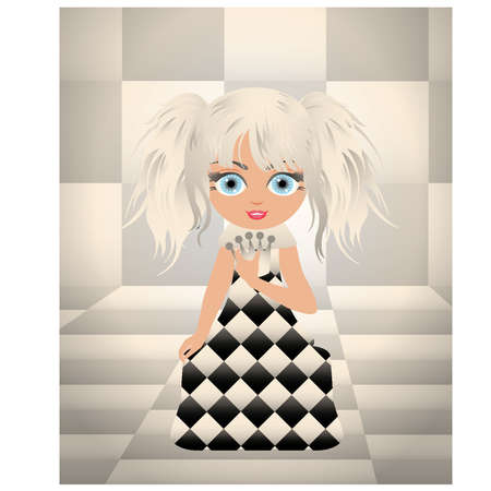 Chess white pawn and crownのイラスト素材