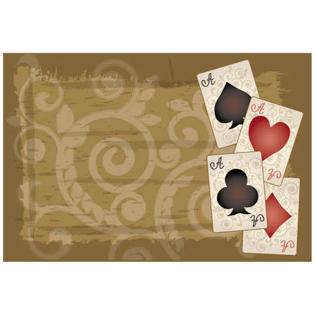 Poker background in retro style, vector illustrationのイラスト素材