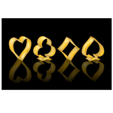 Golden poker elements, vector illustration のイラスト素材
