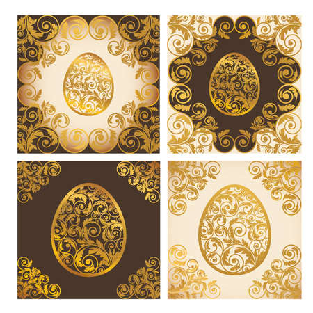 Set easter cards, vector illustrationのイラスト素材