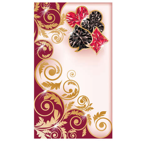 Casino banner with precious poker elements, vector illustrationのイラスト素材