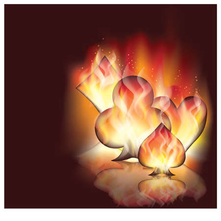 Poker fire backgroundのイラスト素材
