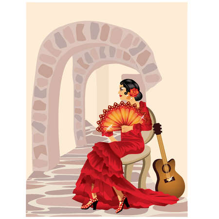 Spanish flamenco womanのイラスト素材