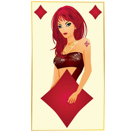 Diamonds poker card, vector illustrationのイラスト素材