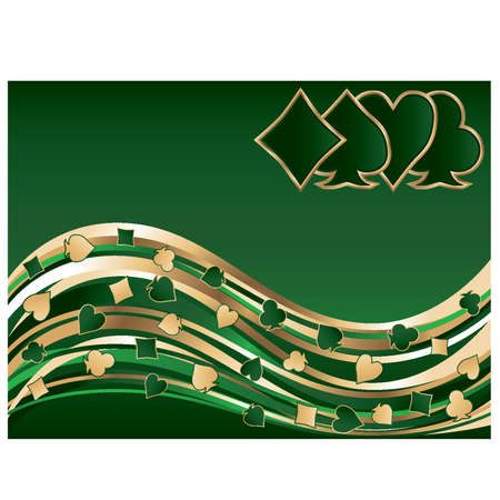 Poker golden green banner のイラスト素材