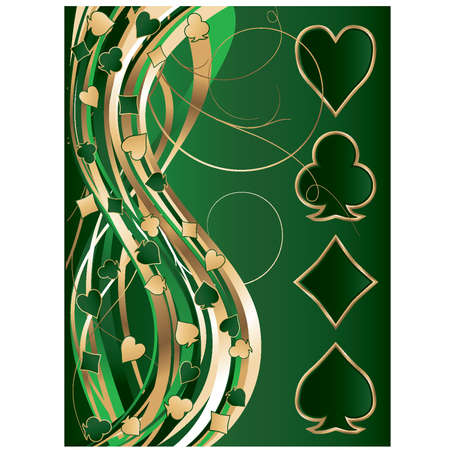 Green golden poker banner のイラスト素材