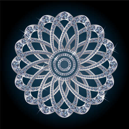 Silver diamond flowerの写真素材