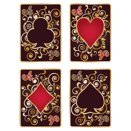Black Poker Card Symbols, vector illustrationのイラスト素材