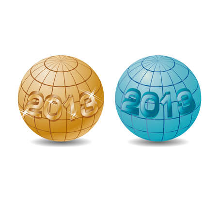 New 2013 year on the globe illustrationのイラスト素材