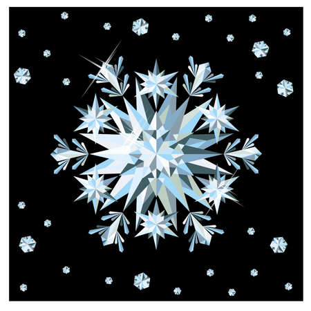 Diamond snowflake card, illustrationのイラスト素材
