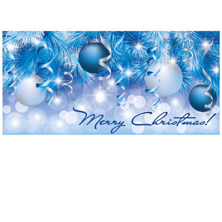 Christmas blue silver bannerのイラスト素材